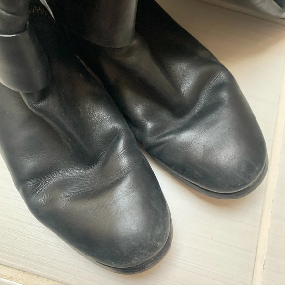 Michael Kors Black Gold Tall Leather Riding Boots Equestrian 10 - Picture 8 of 15